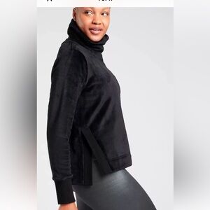 Athleta black Karma Funnel neck sweatshirt
